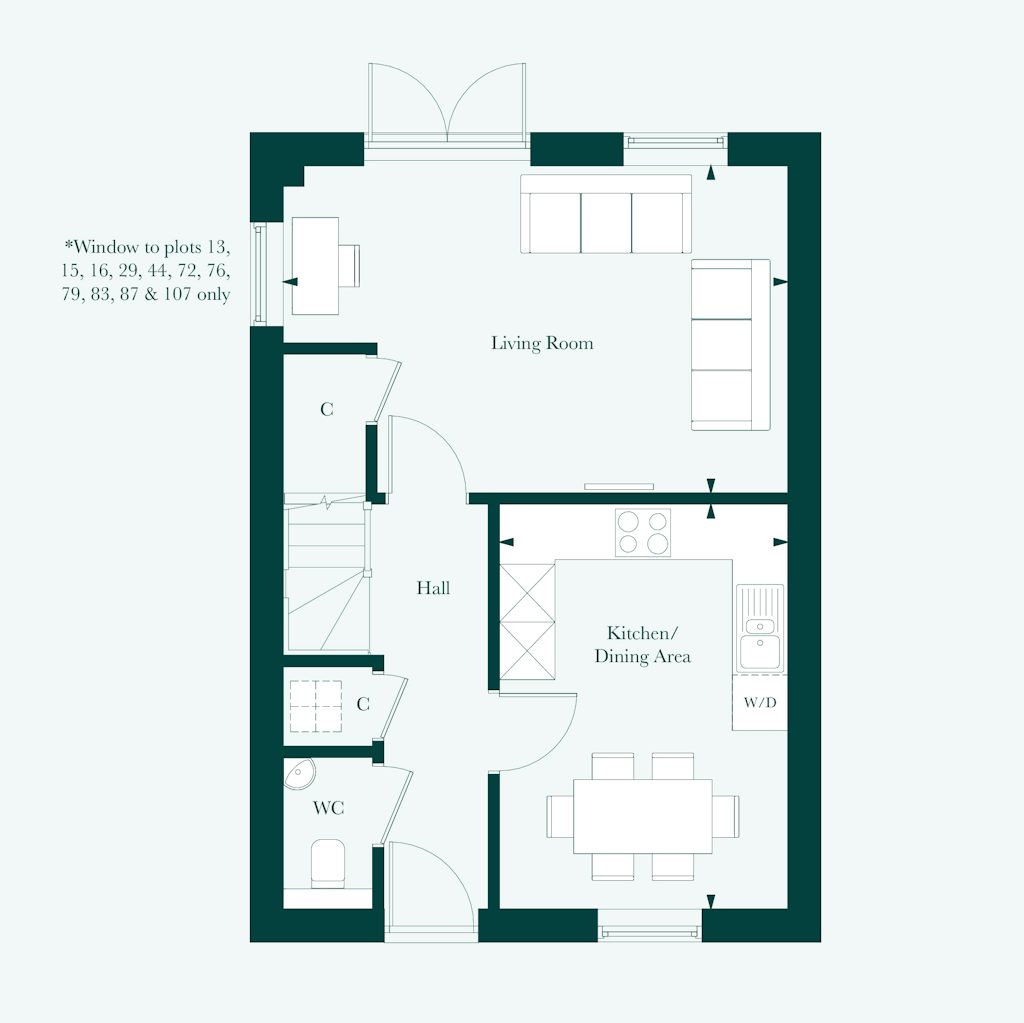 Ground floor plan of the Portland at Welborne by Thakeham