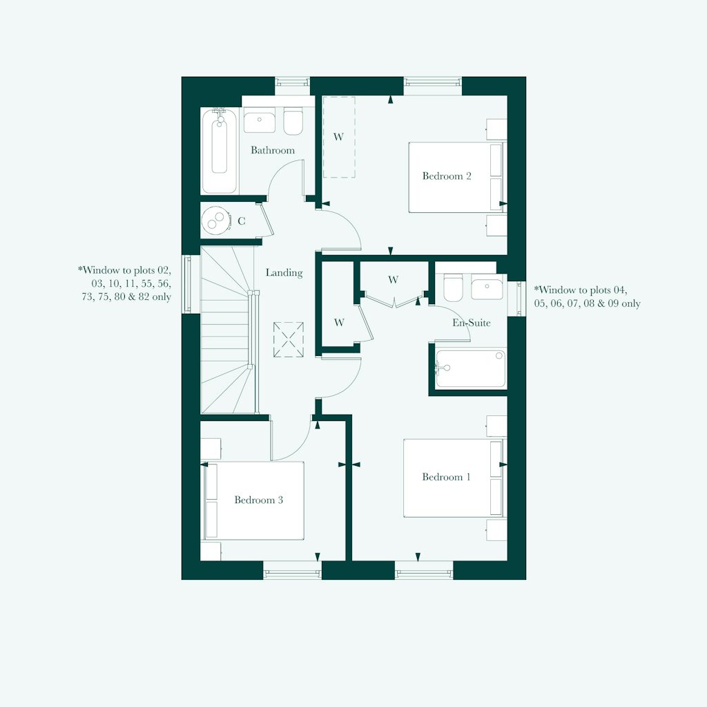 First floor plan of the Lansdowne at Welborne by Thakeham