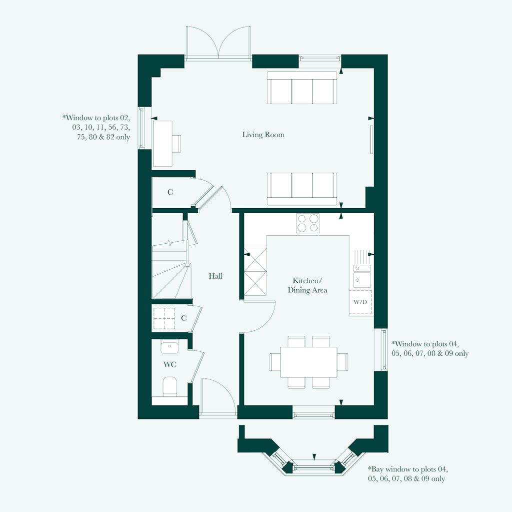 Ground floor plan of the Lansdowne at Welborne by Thakeham