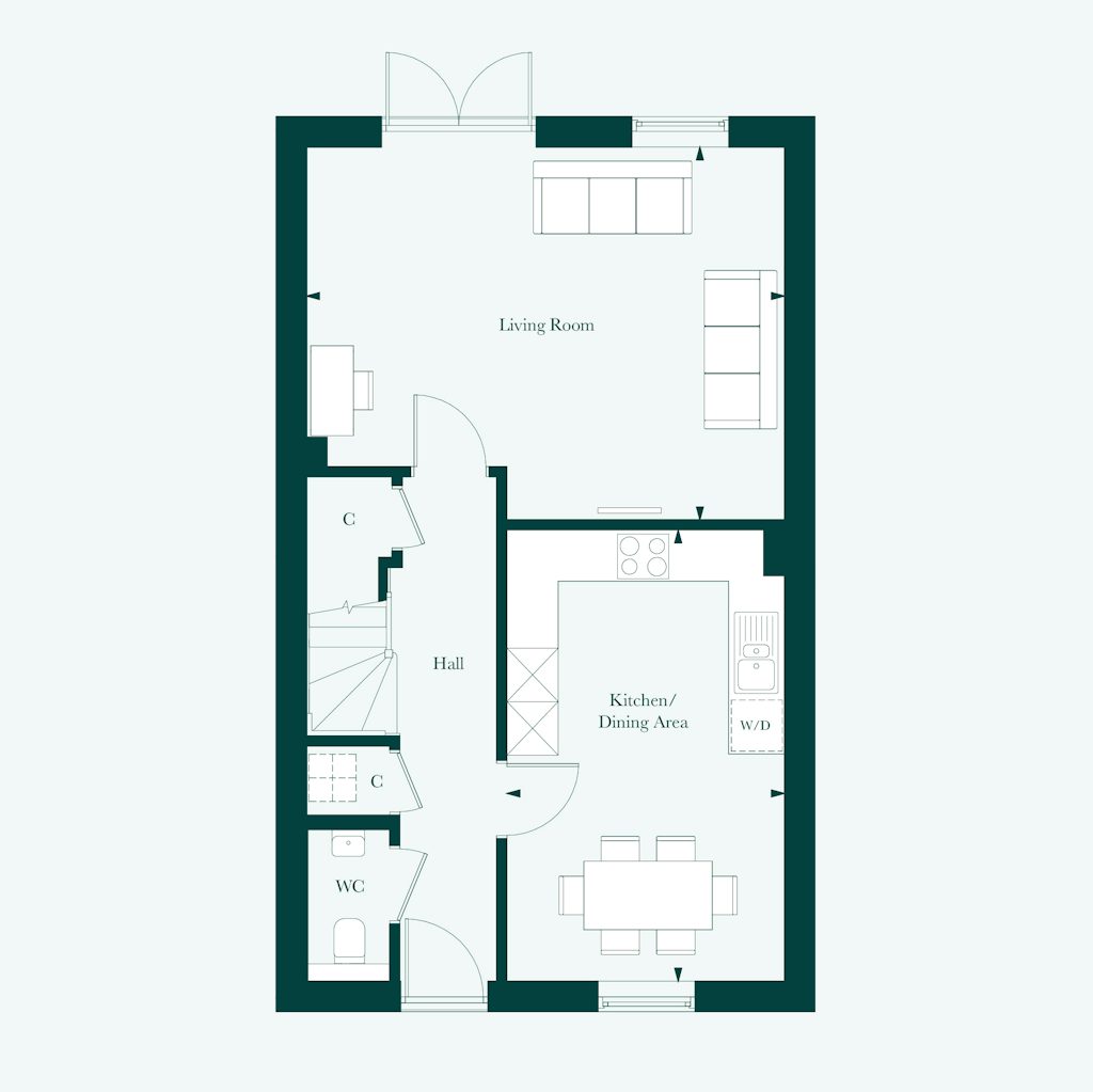 Ground floor plan of the Cavendish at Welborne by Thakeham