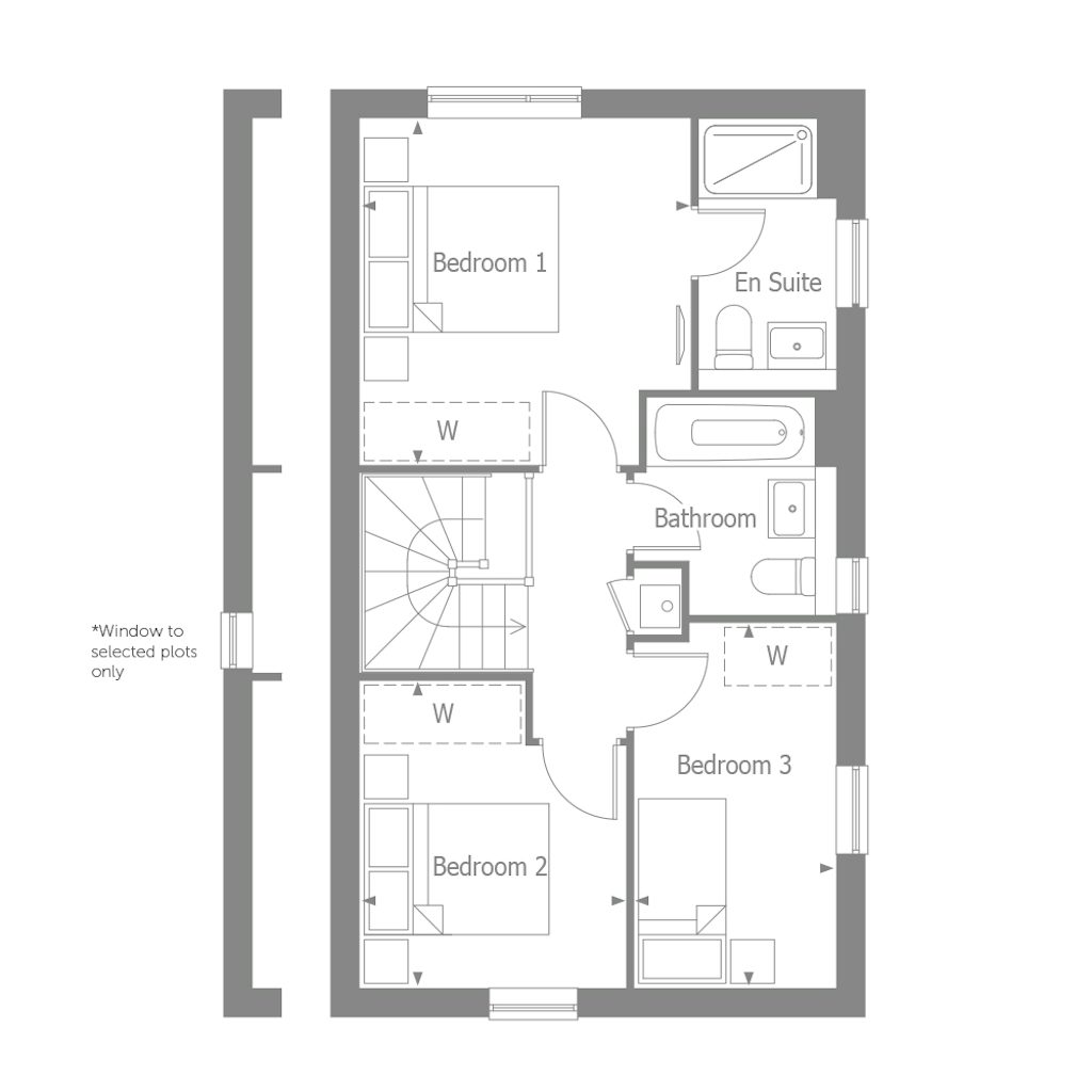 First floor plan of the Luna at Woodgate by Thakeham