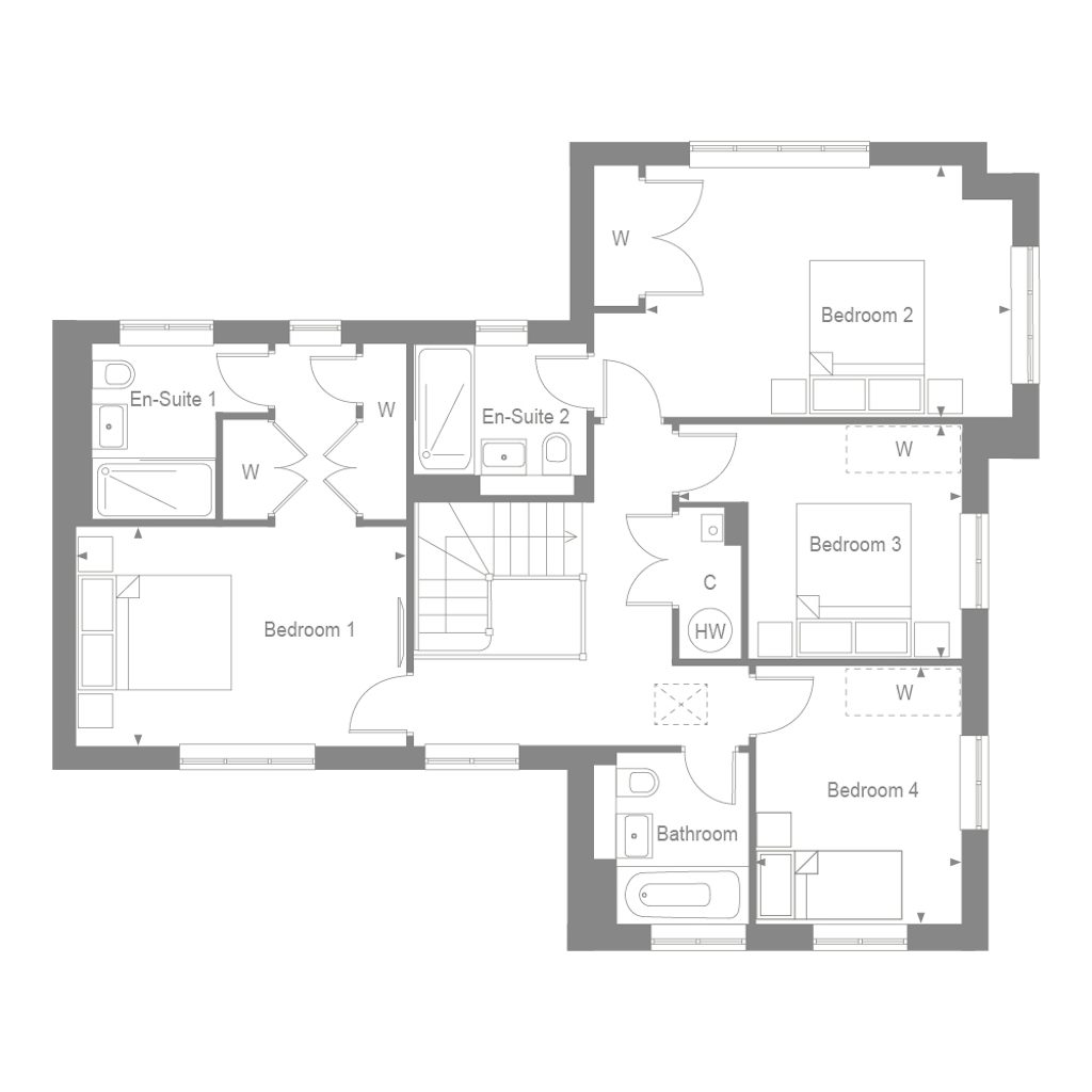 First floor plan of the Windlesham at Manorwood by Thakeham