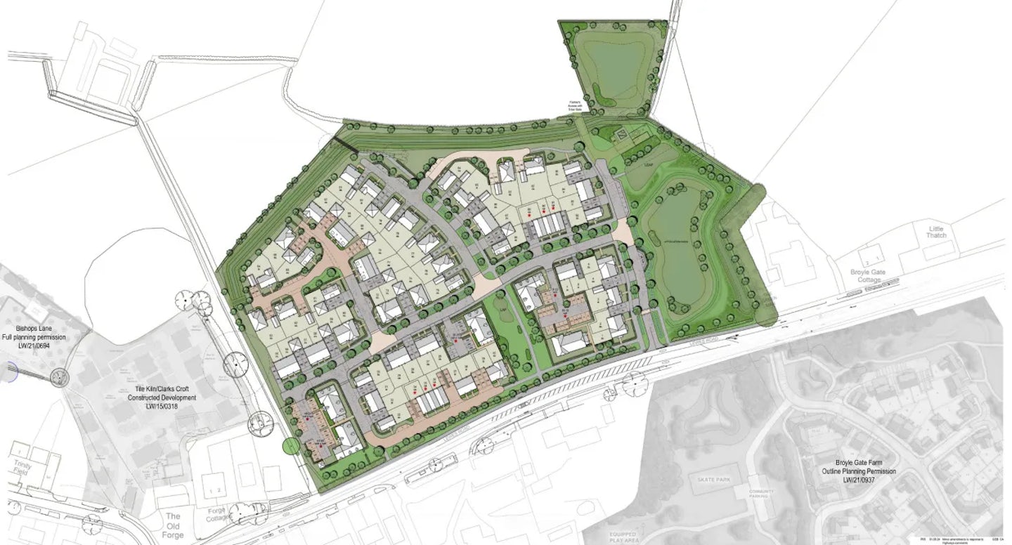 Masterplan for proposed homes at Lewes Road, Ringmer