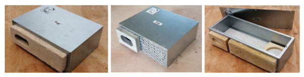 Examples of swift nesting bricks that can be used in residential housing.