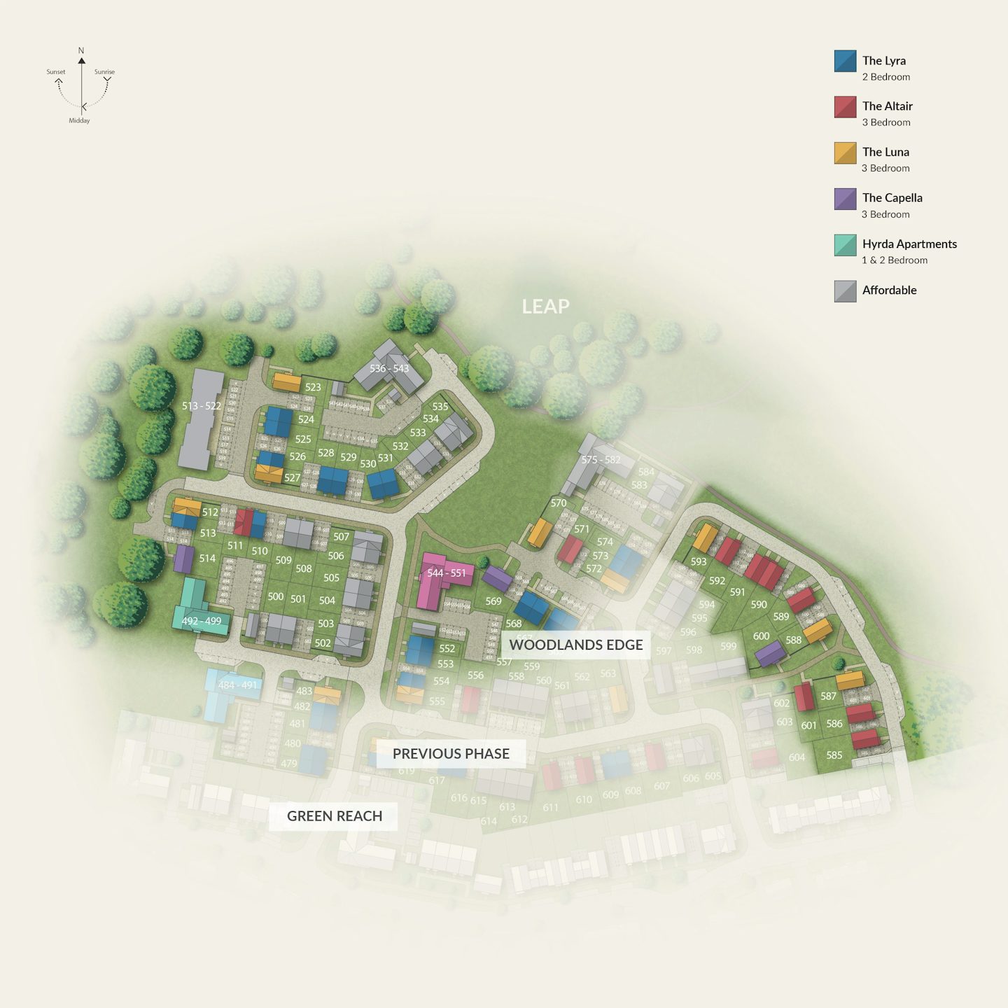 Site plan of Woodlands Edge at Woodgate