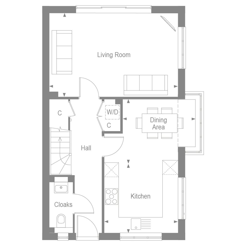 Ground floor plan of the Arundel at Manorwood by Thakeham