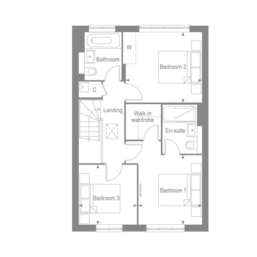 First floor plan of the Heyshott at Manorwood by Thakeham