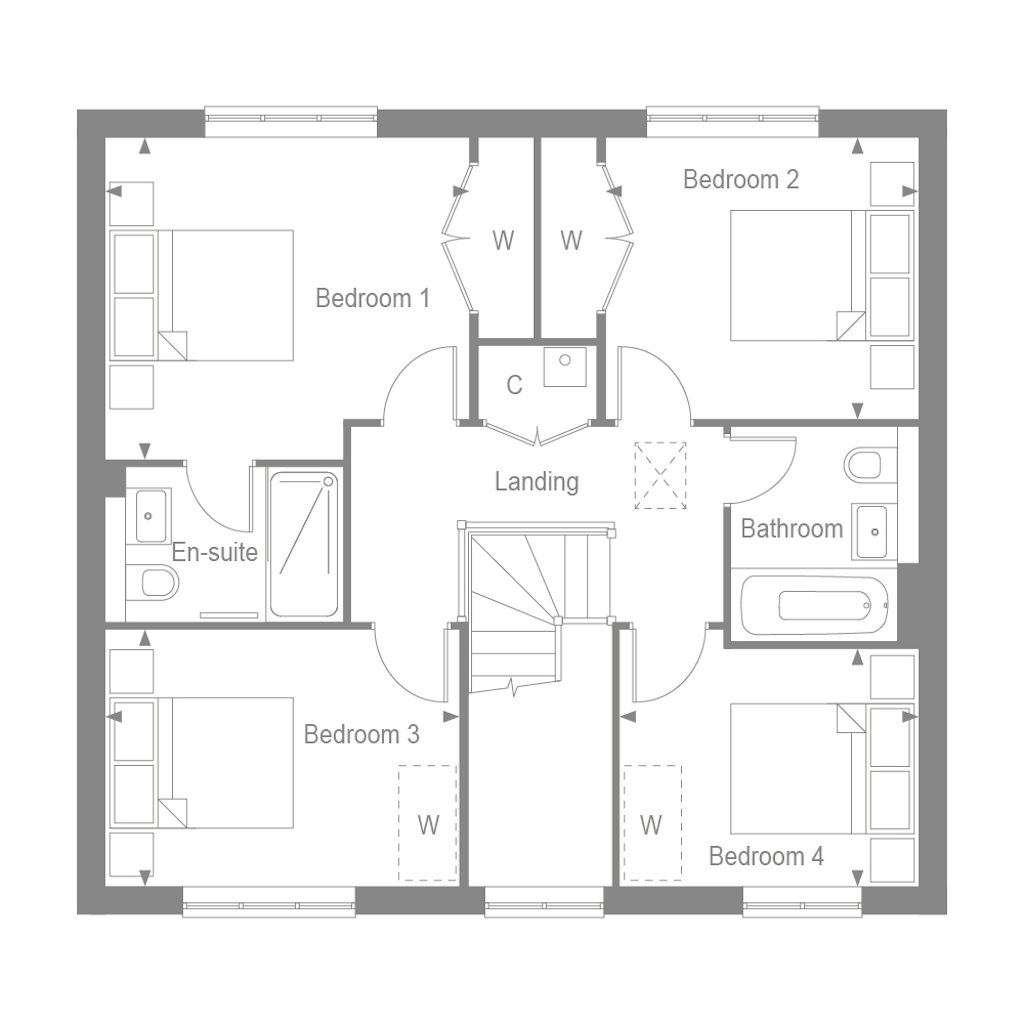 First floor plan of the Tadworth at Manorwood by Thakeham