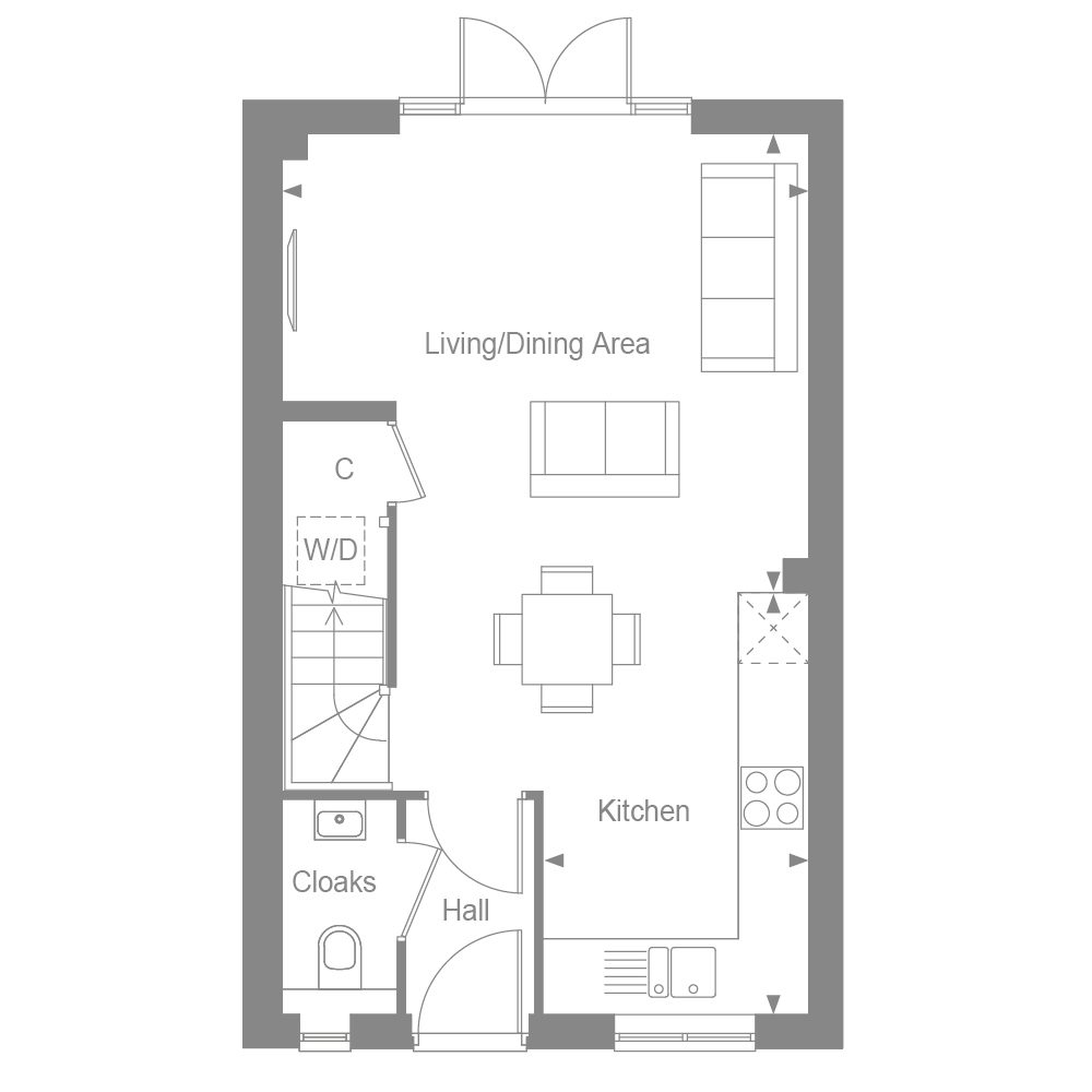 Ground floor plan of the Sidlesham at Manorwood by Thakeham