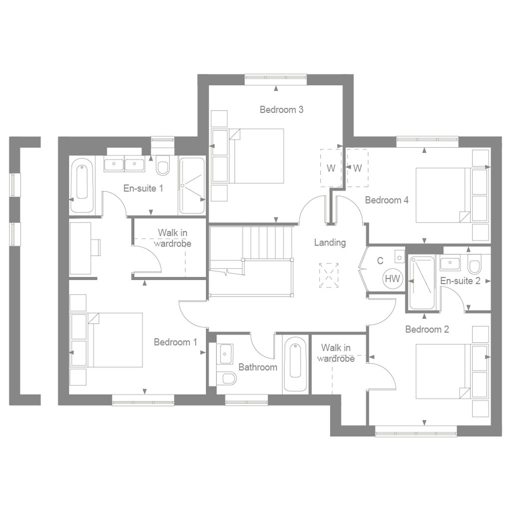 First floor plan of the Crimbourne at Manorwood by Thakeham