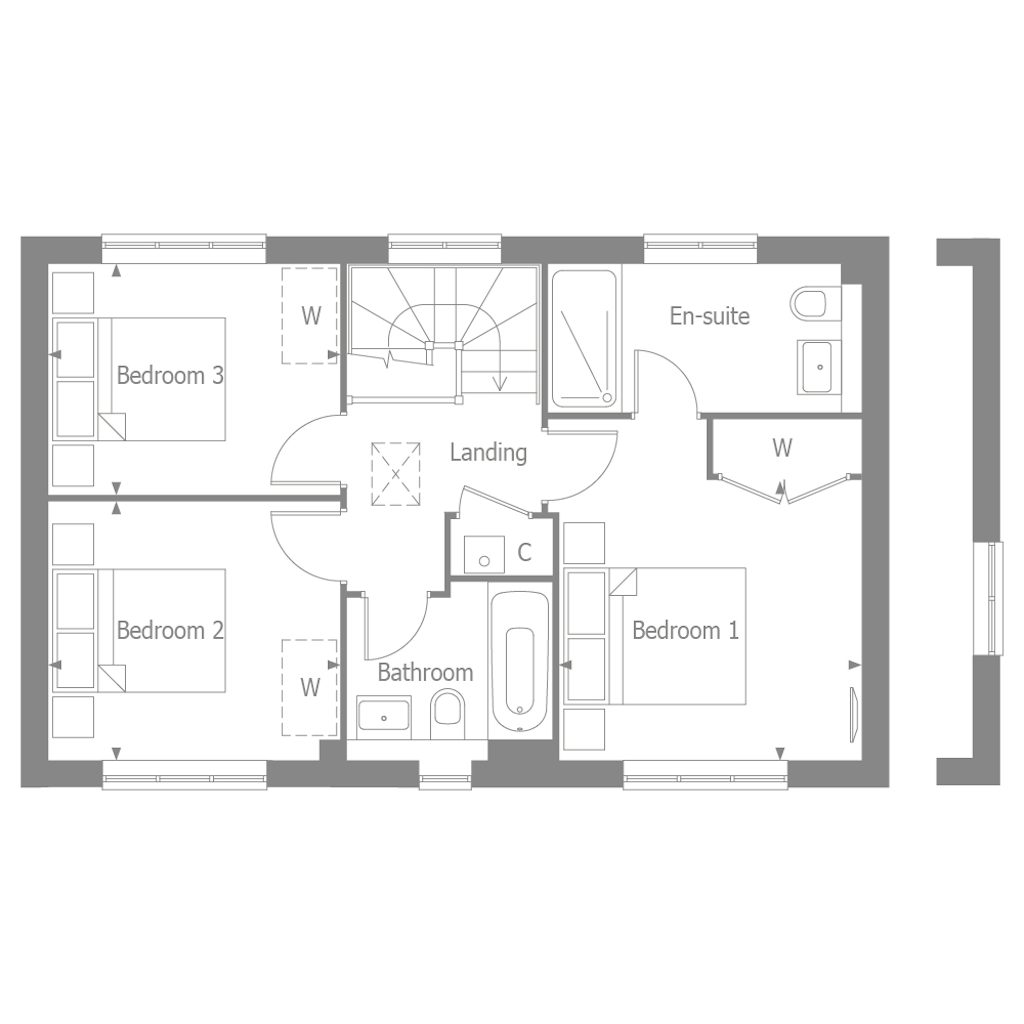 First floor plan of the Alboune at Manorwood by Thakeham