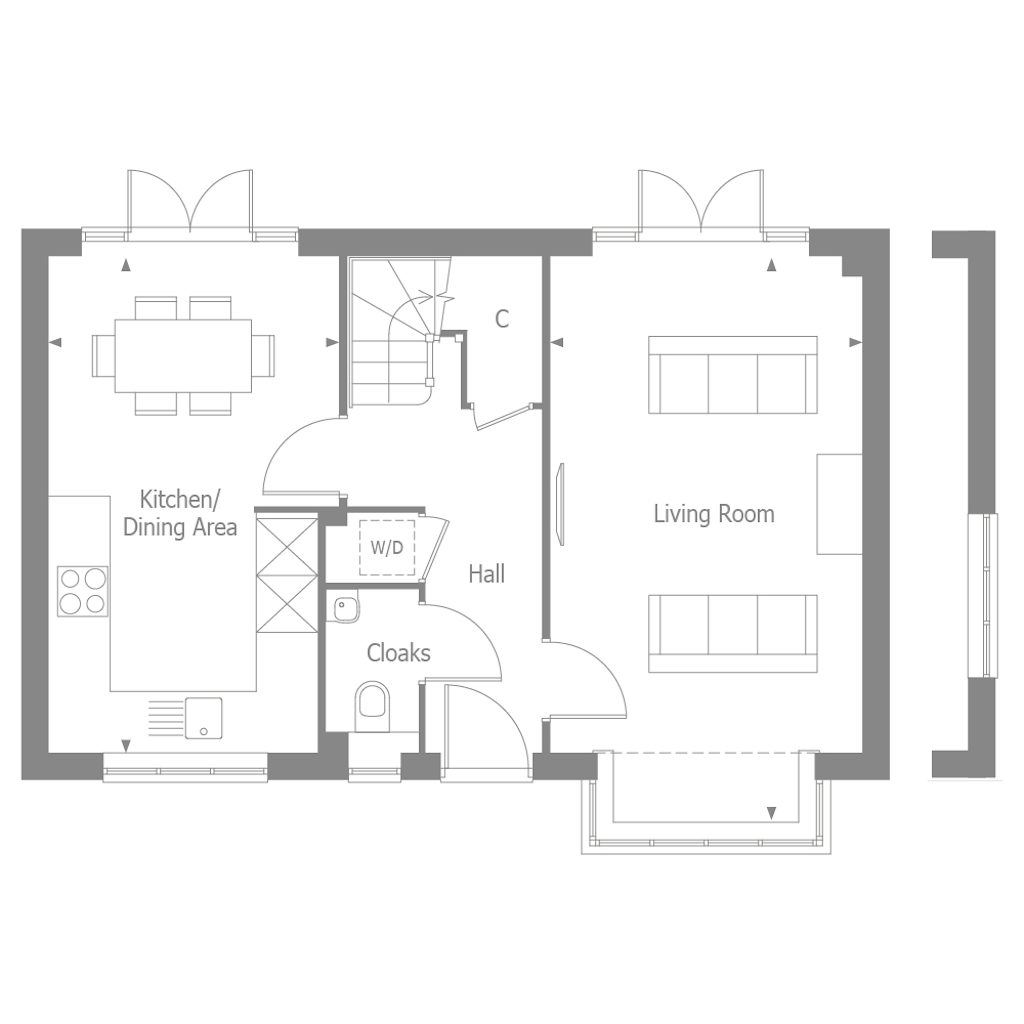 Ground floor plan of the Alboune at Manorwood by Thakeham