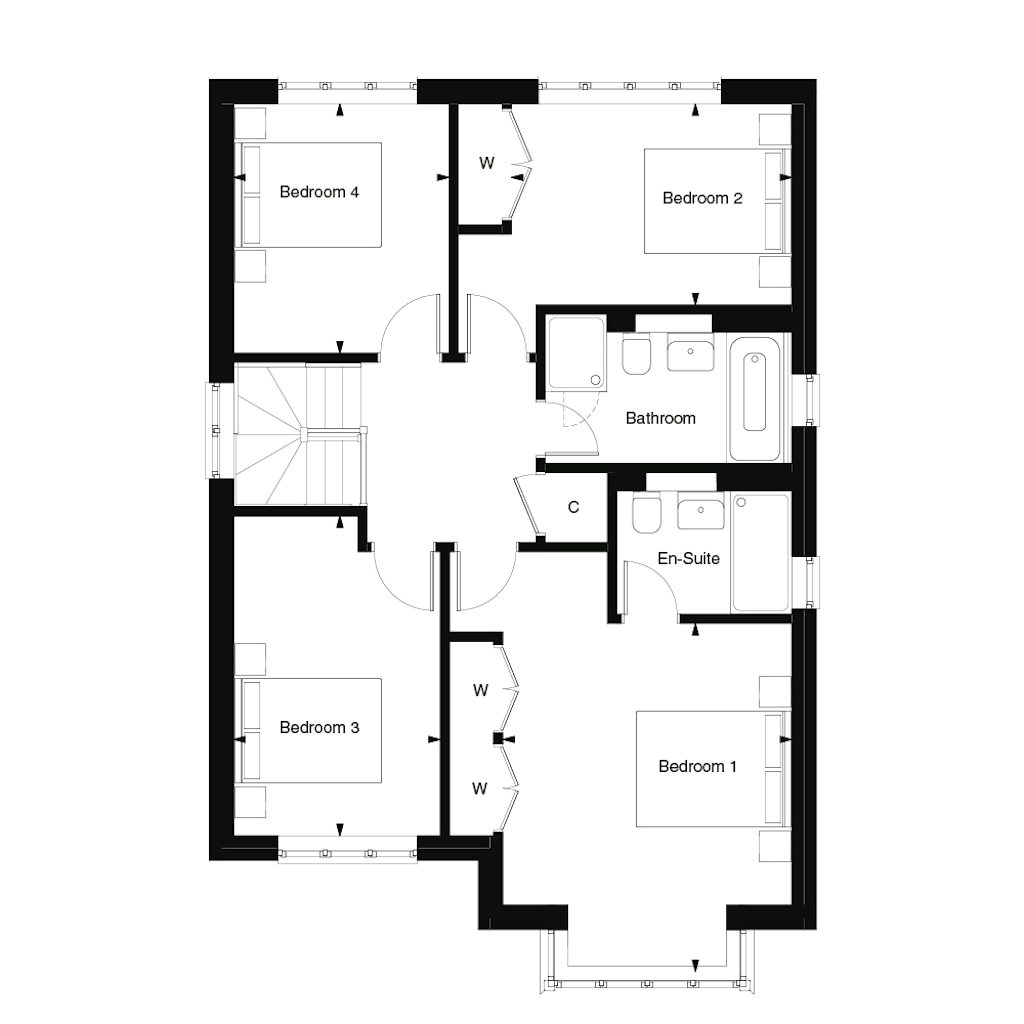 First floor plan of the Brockham at Templegate by Thakeham