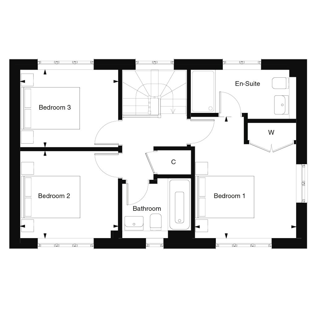 First floor plan of the Albourne at Templegate by Thakeham