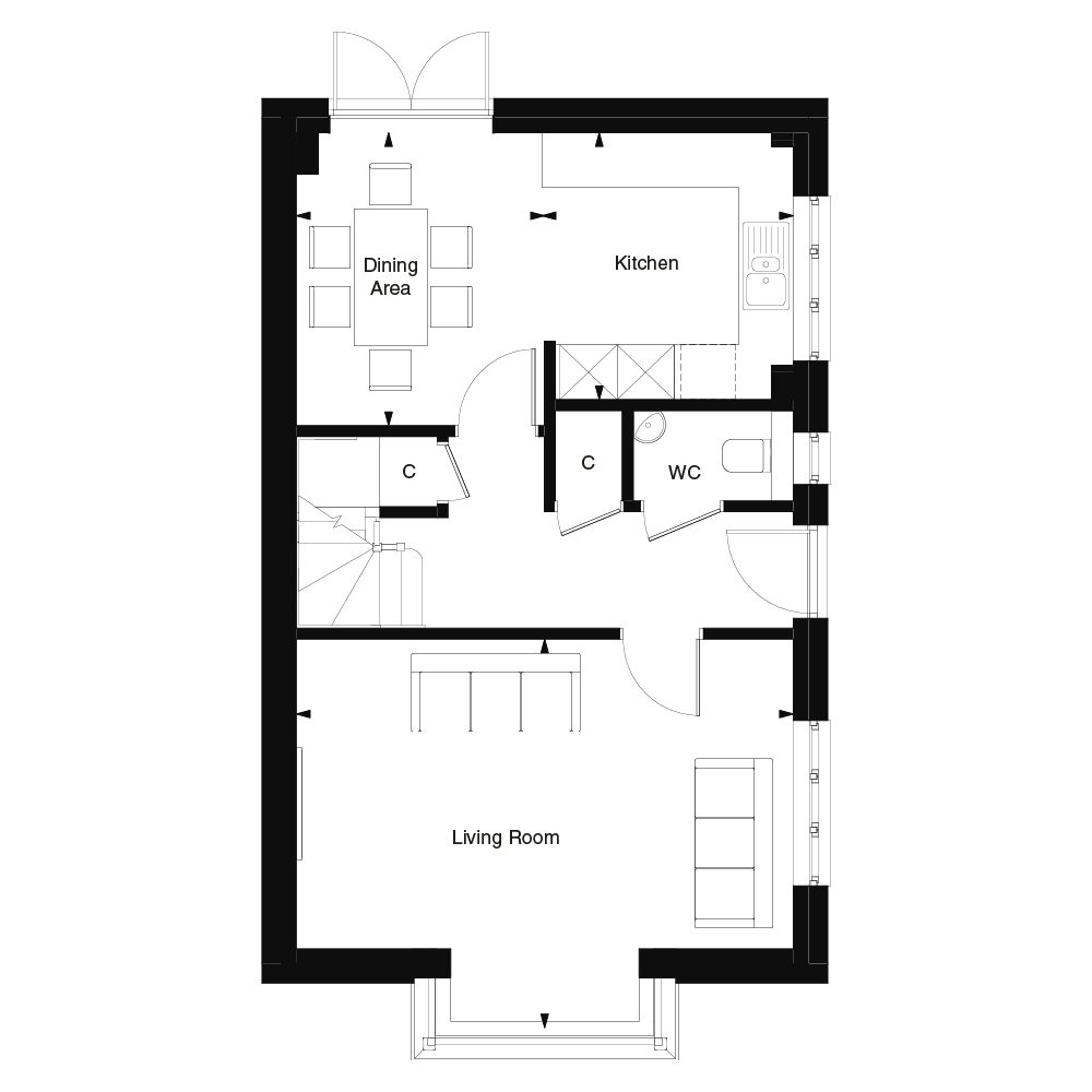 Ground floor plan of the Shottermill at Templegate by Thakeham