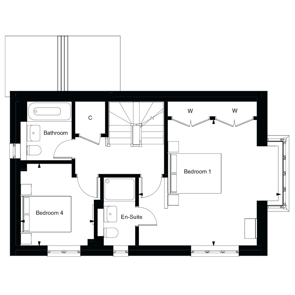 First floor plan of the Abinger at Templegate by Thakeham