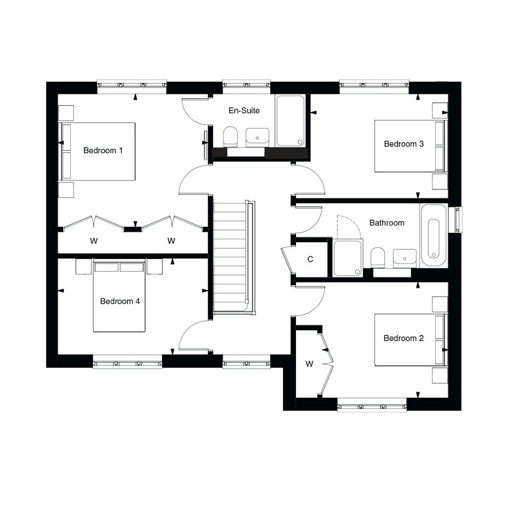 First floor plan of the Cootham at Templegate by Thakeham