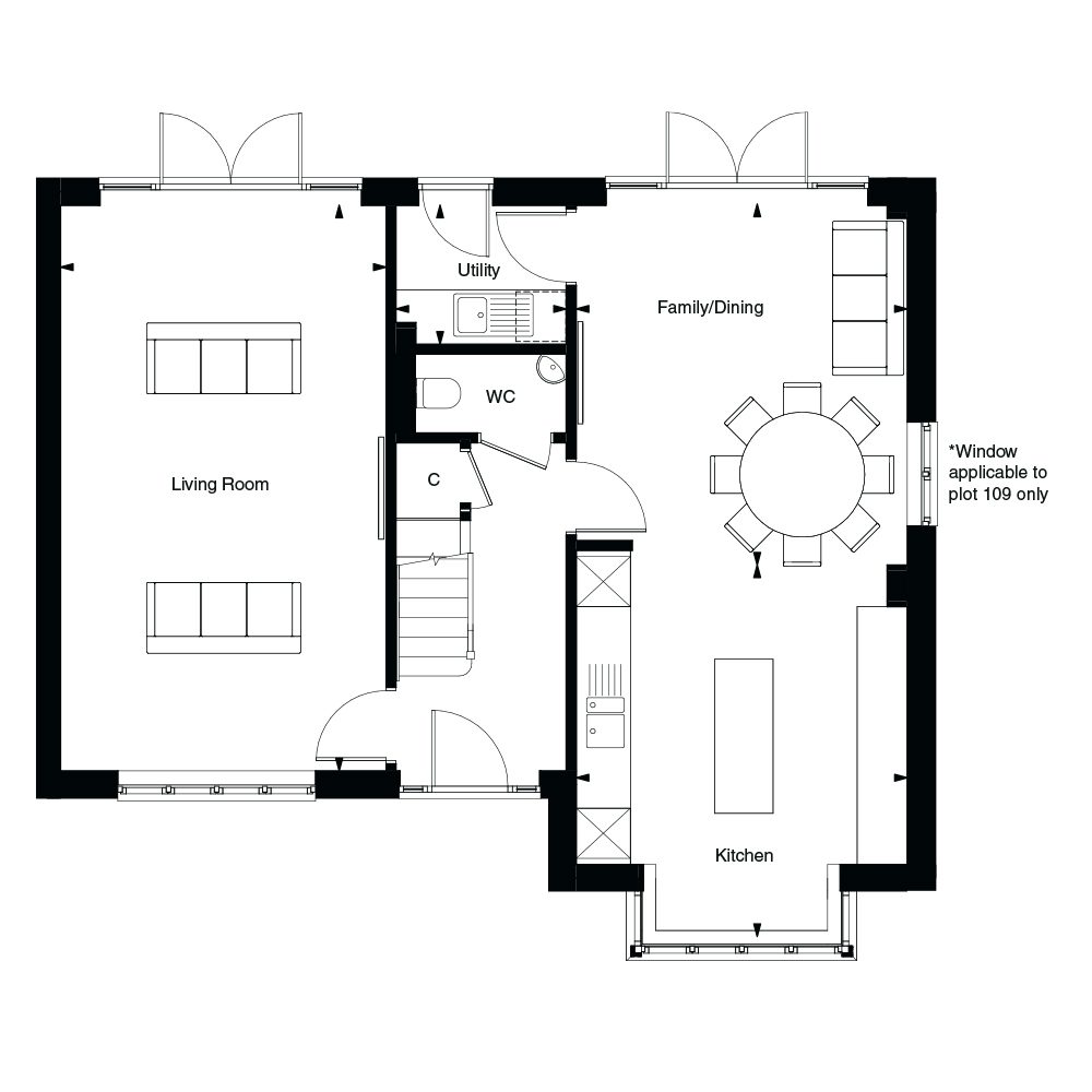 Ground floor plan of the Cootham at Templegate by Thakeham