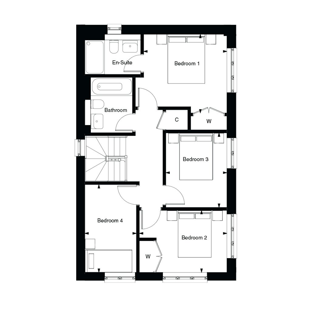 First floor plan of the Warnham at Templegate by Thakeham
