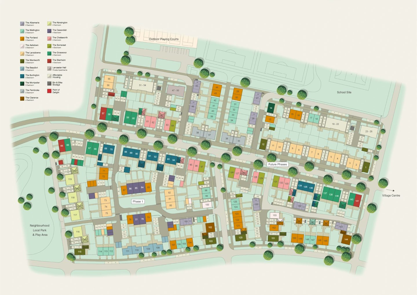 Site plan of the first phase of new home at Welborne Garden Village
