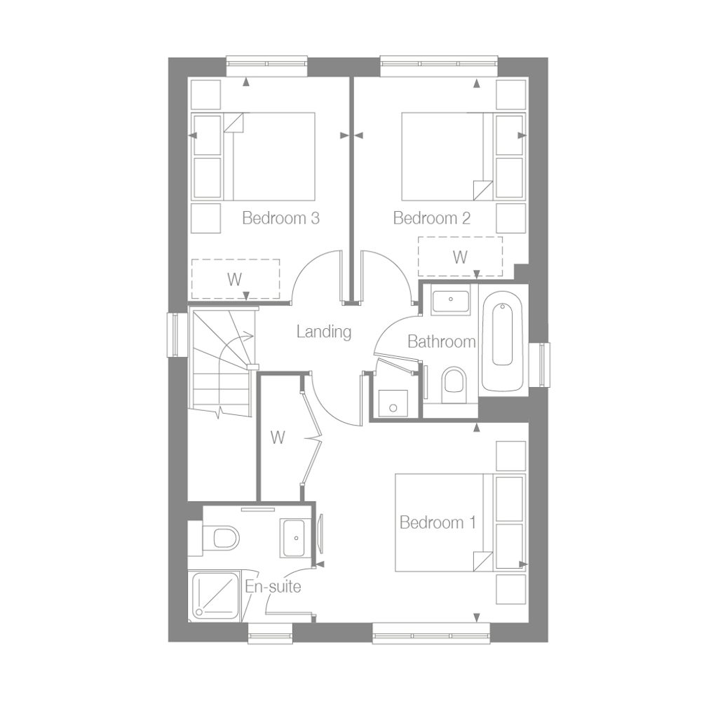 First floor plan of the Petworth at Berry Croft by Thakeham