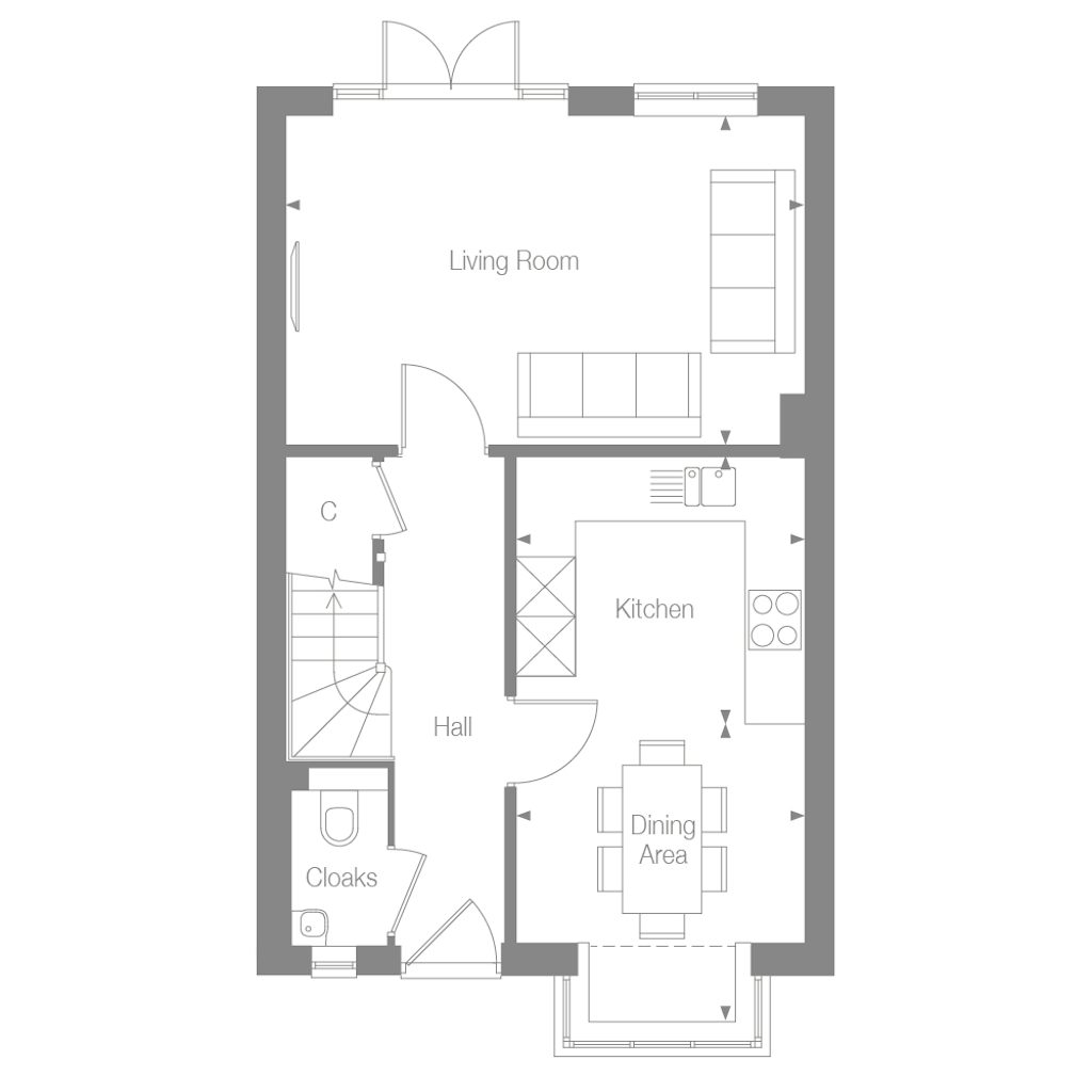 Ground floor plan of the Petworth at Berry Croft by Thakeham