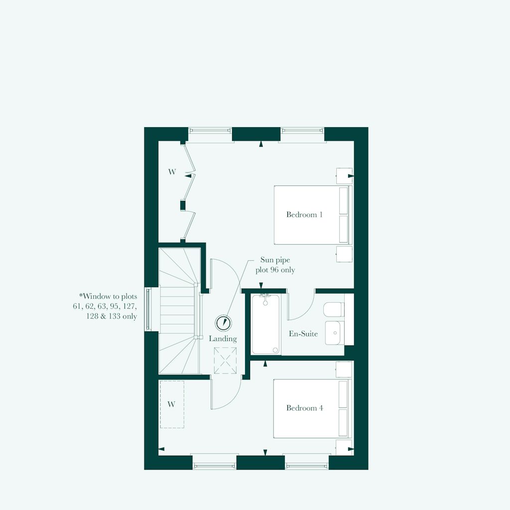 Second floor plan of the Chatsworth at Welborne by Thakeham