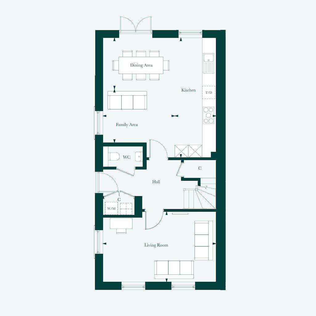 Ground floor plan of the Blenheim at Welborne by Thakeham