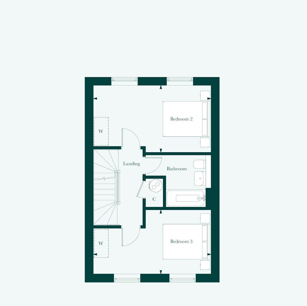 First floor plan of the Chatsworth at Welborne by Thakeham