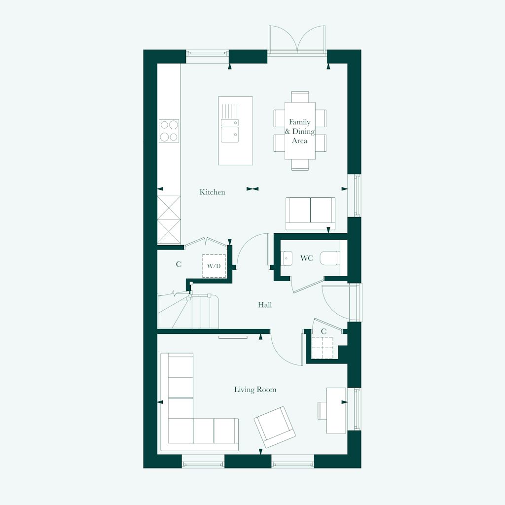 Ground floor plan of the Somerset at Welborne by Thakeham