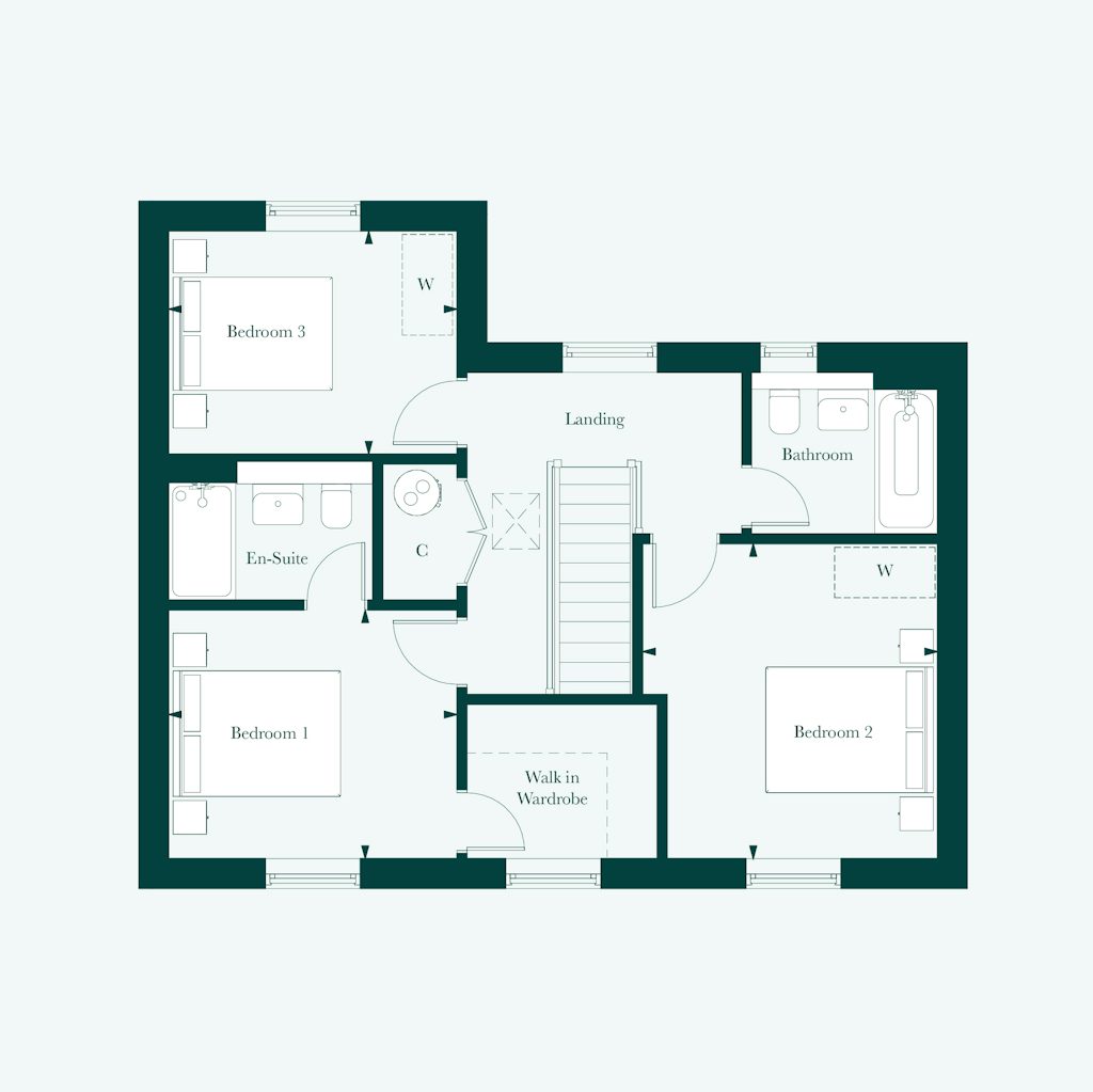 First floor plan of the Beaufort at Welborne by Thakeham