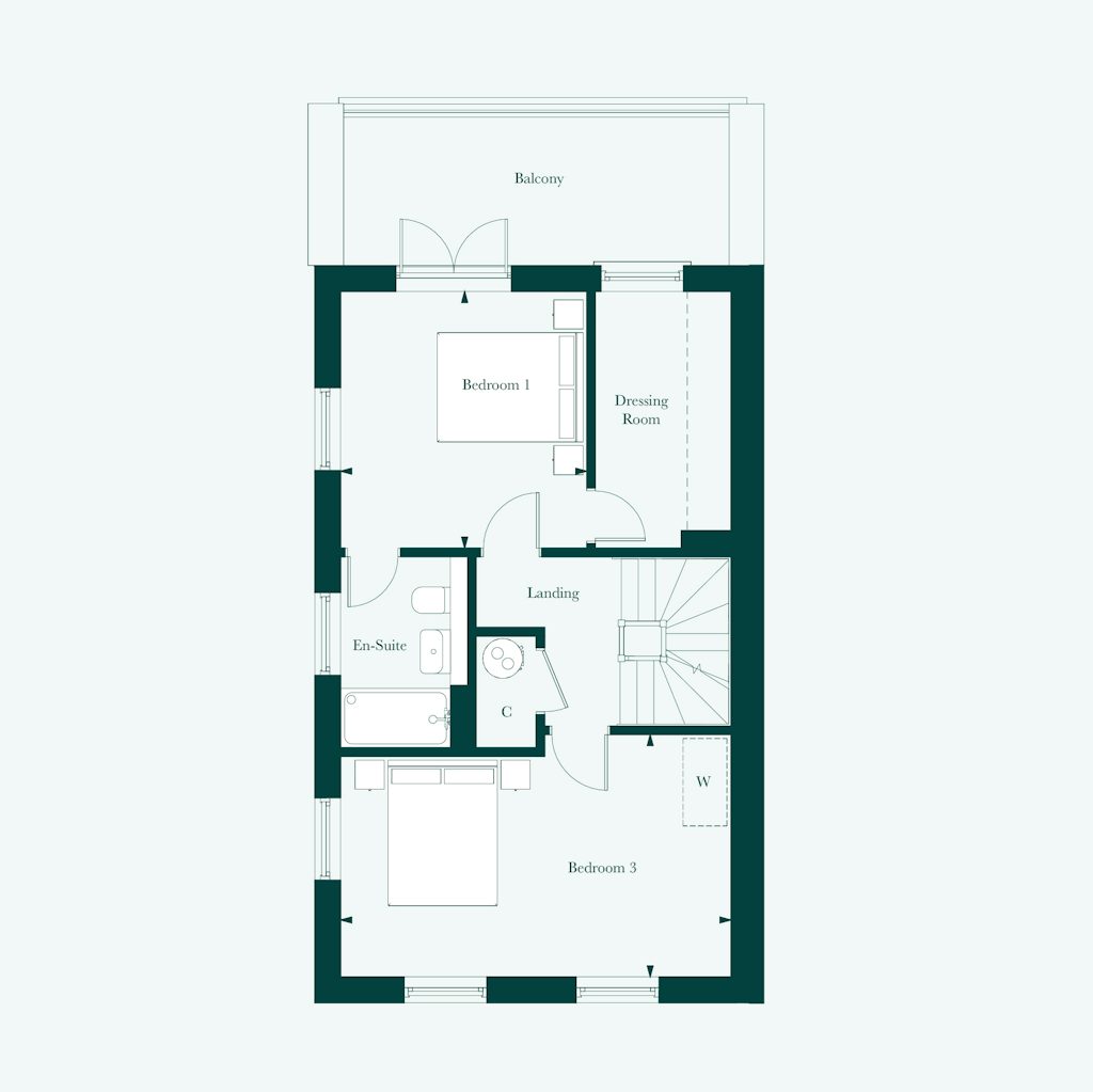 First floor plan of the Blenheim at Welborne by Thakeham