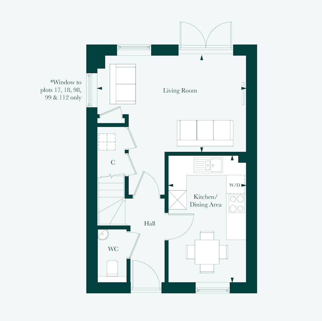 Ground floor plan of the Wellington at Welborne by Thakeham