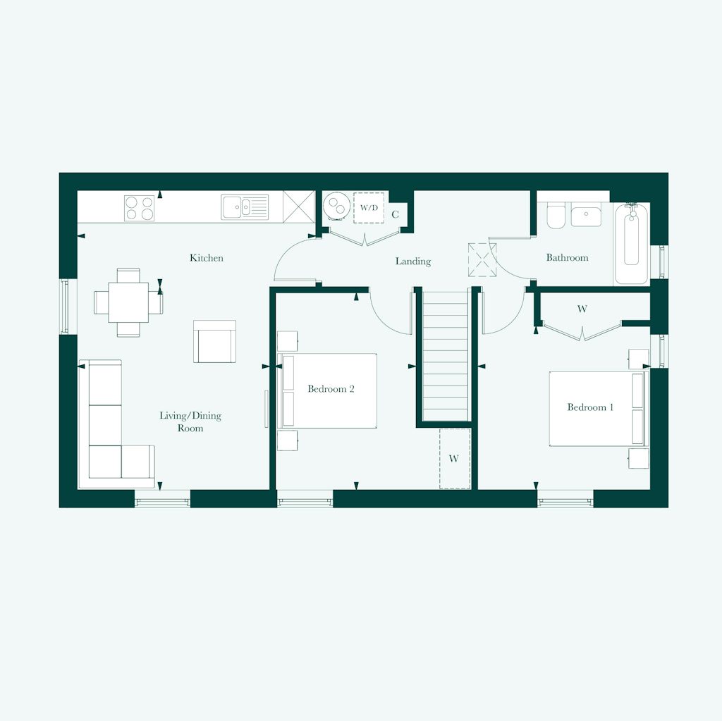 First floor plan of the Albemarle at Welborne by Thakeham