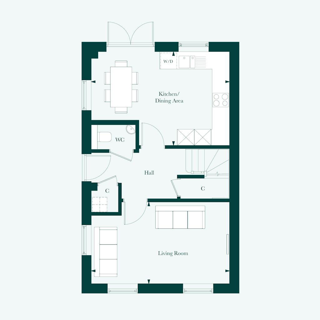 Ground floor plan of the Ashdown at Welborne by Thakeham