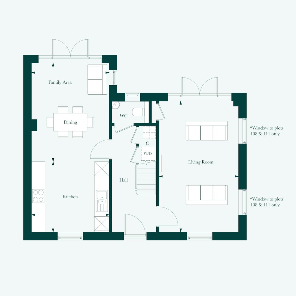 Ground floor plan of the Beaufort at Welborne by Thakeham