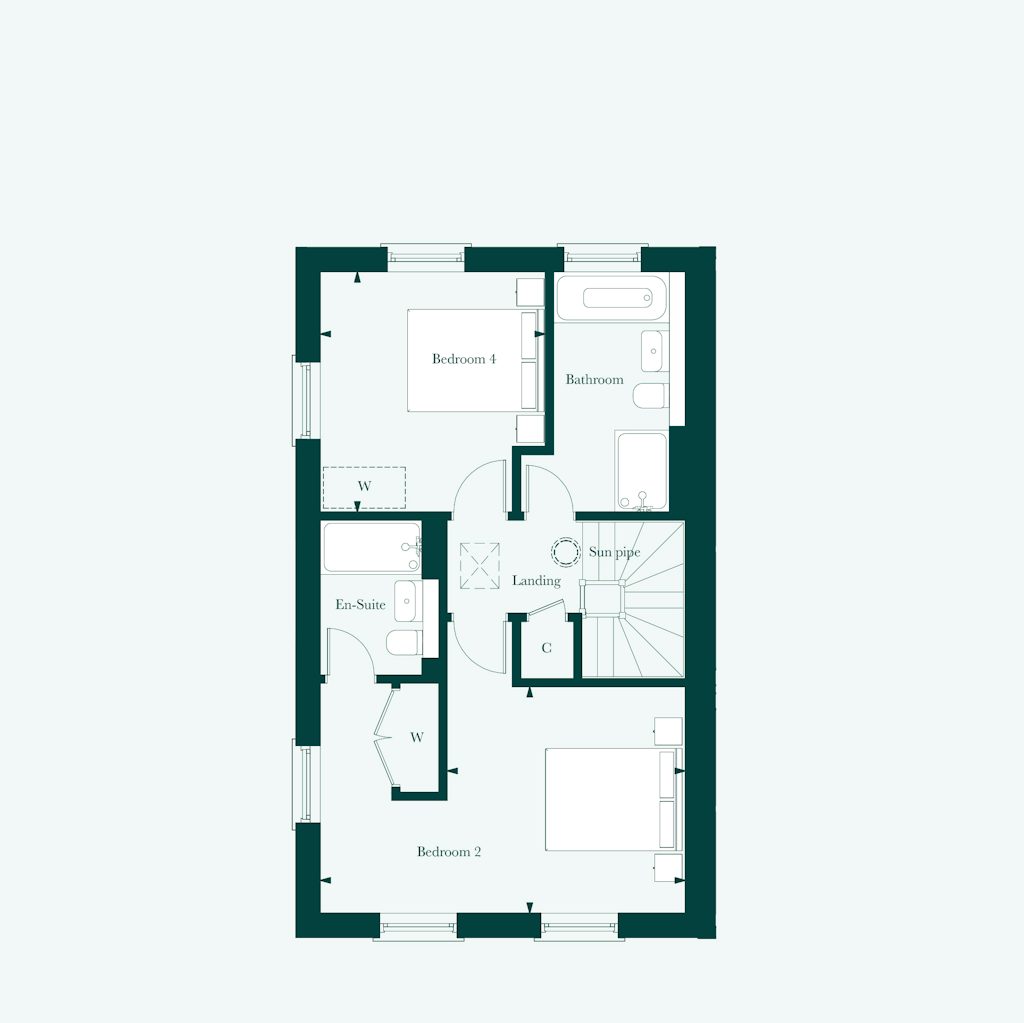 Second floor plan of the Blenheim at Welborne by Thakeham