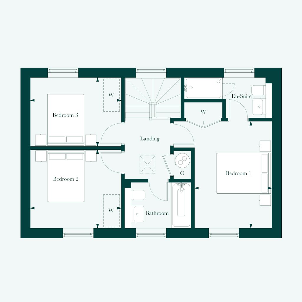 First floor plan of the Montpelier at Welborne by Thakeham