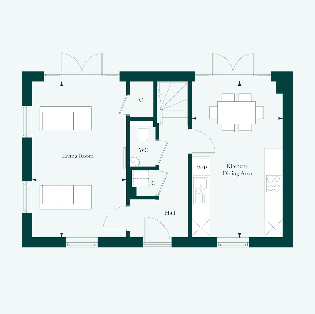 Ground floor plan of the Montpelier at Welborne by Thakeham