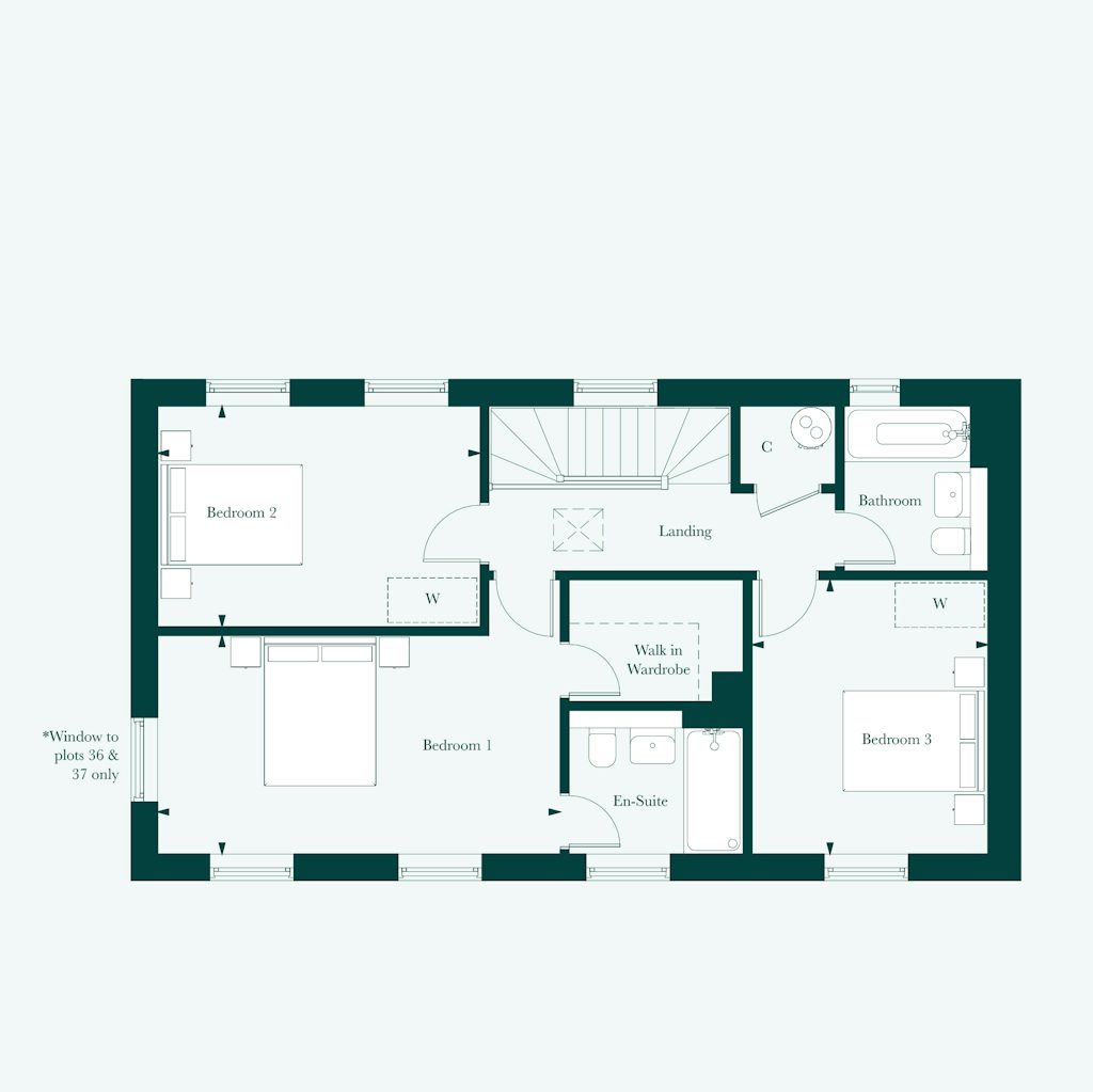 First floor plan of the Pembroke at Welborne by Thakeham