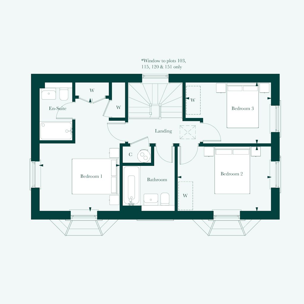 First floor plan of the Wentworth at Welborne by Thakeham