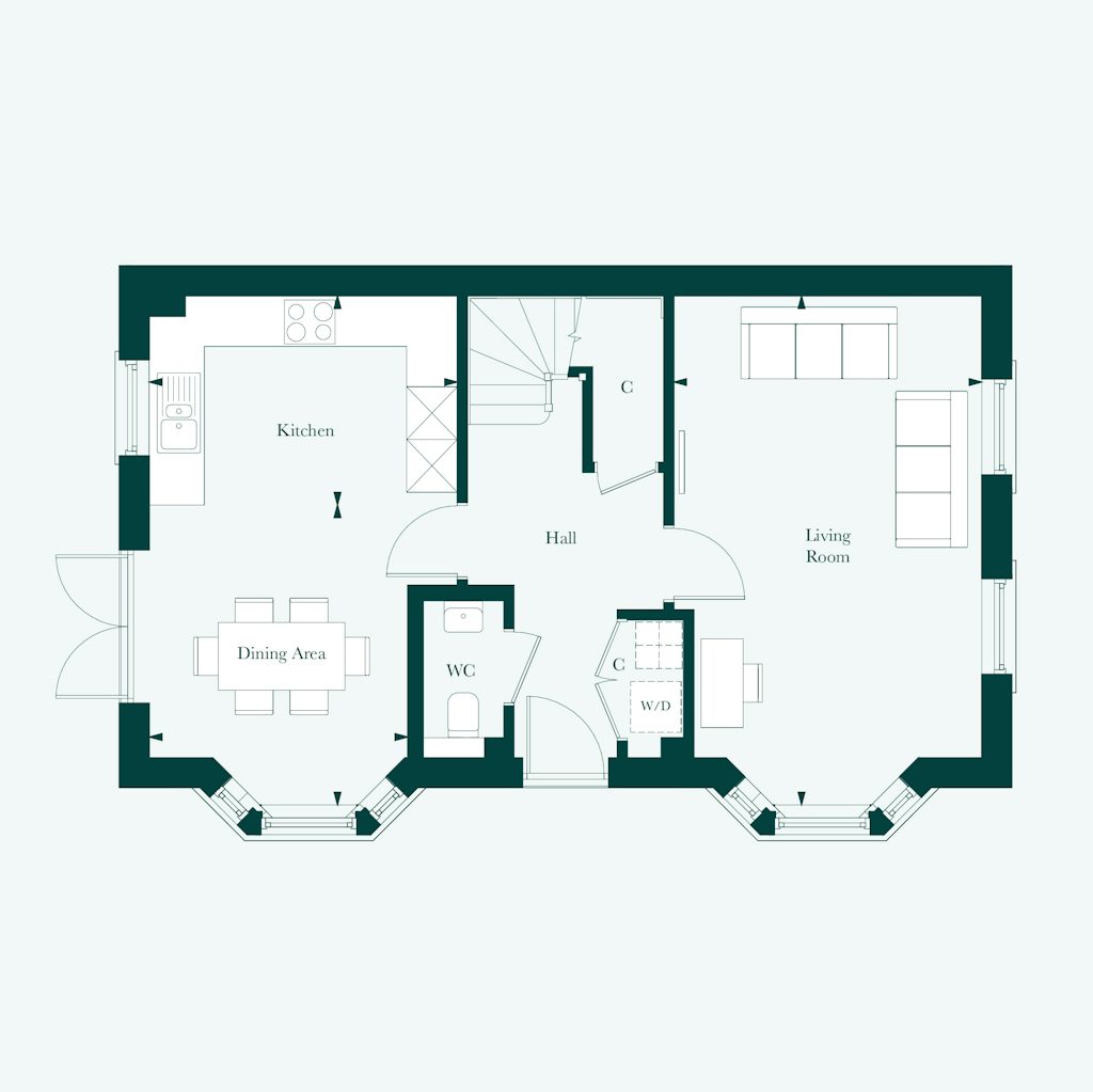 Ground floor plan of the Wentworth at Welborne by Thakeham