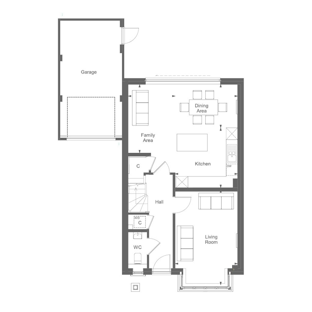 Ground floor plan of the Bletchingley at Manorwood by Thakeham