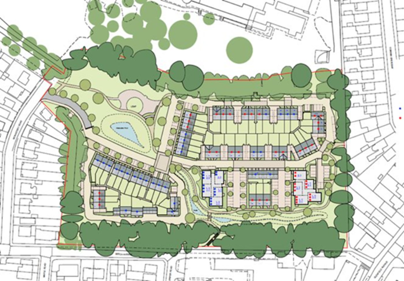 Site plan for affordable homes in Southampton