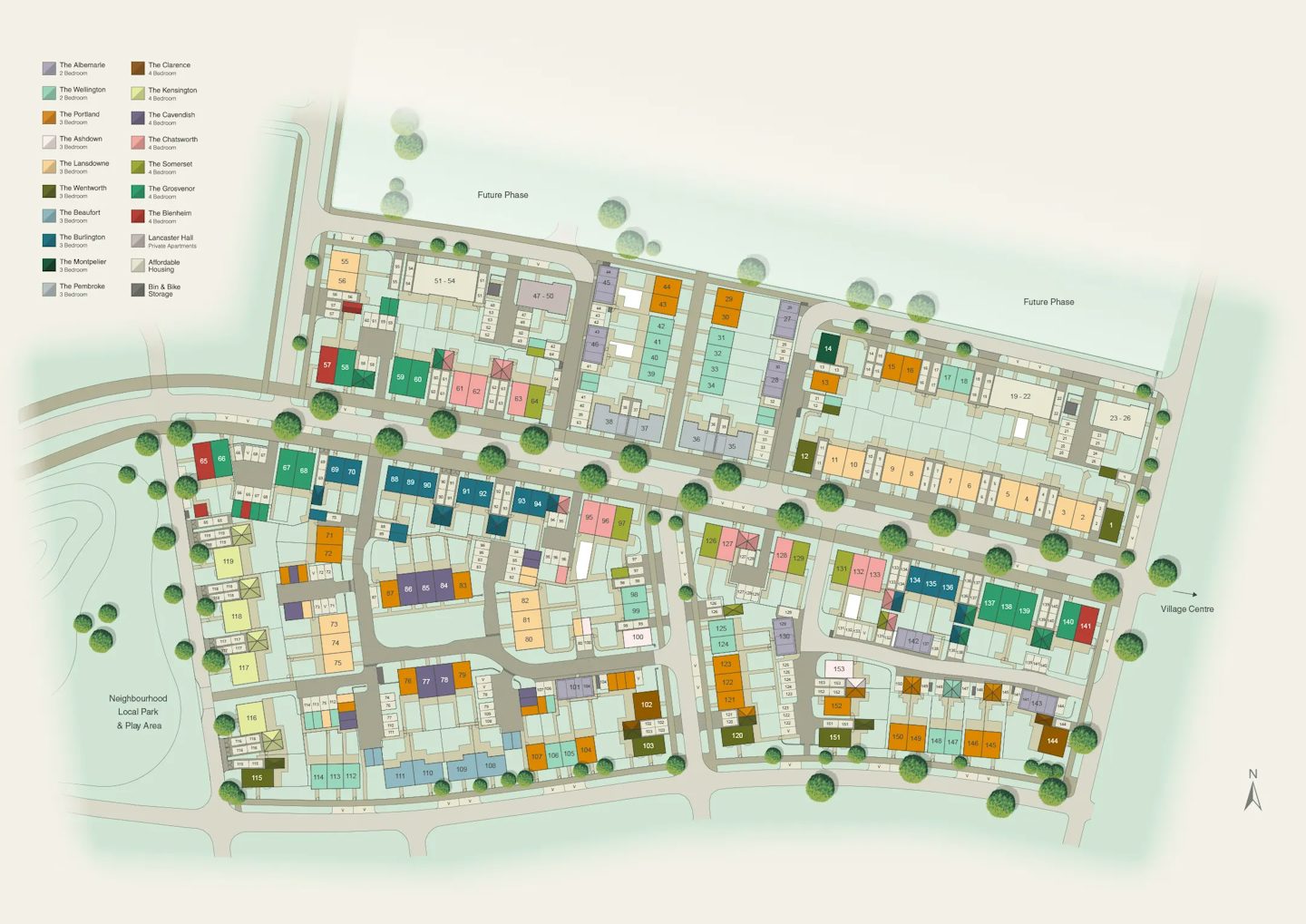 Site plan of the first phase of new home at Welborne Garden Village