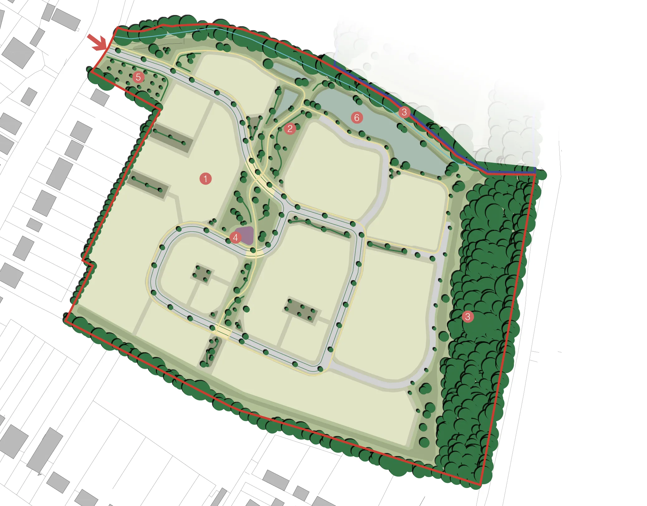 Masterplan of proposed homes at College Lane, Hurspierpoint.