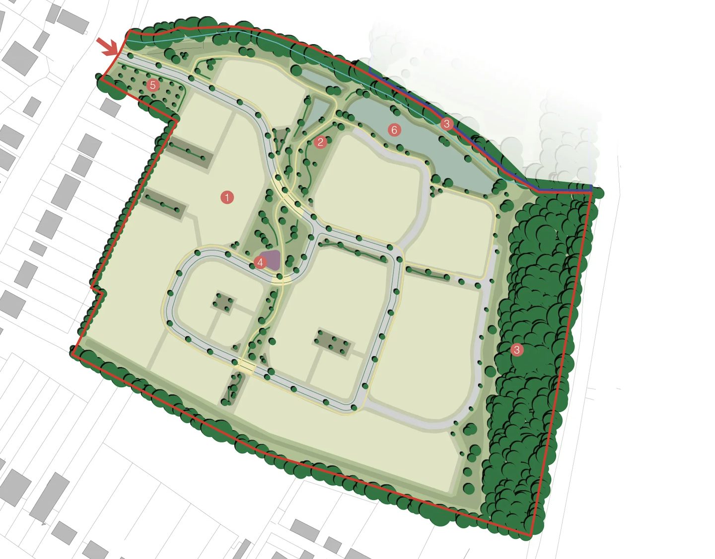 Masterplan of proposed homes at College Lane, Hurspierpoint.