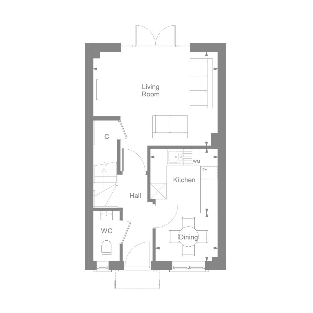 Ground floor plan of the Sidlesham at Templegate