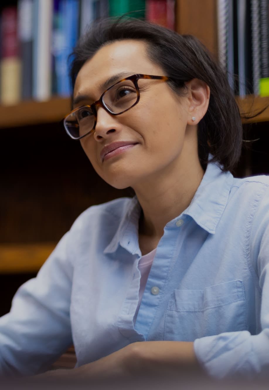 Woman with glasses