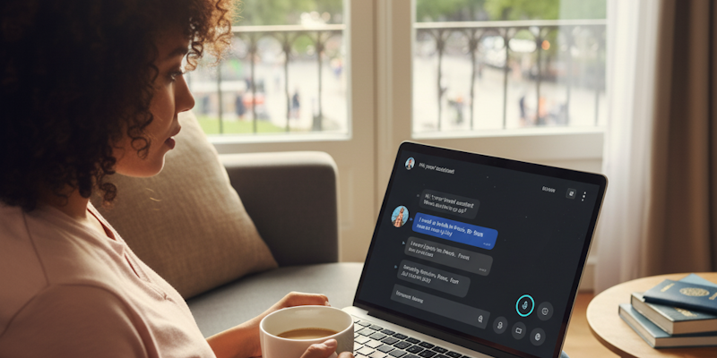 person searching for travel via a conversational interface